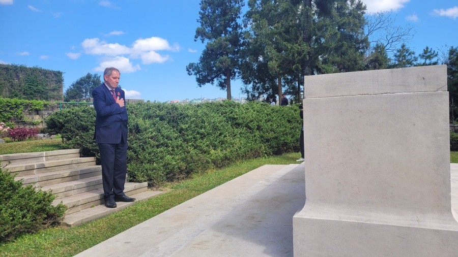 Nick Low during a visit to Commonwealth War Cemetery Kohima on November 11. (Morung Photo)